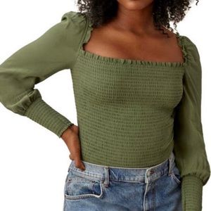 Reformation Smocked Top Like New